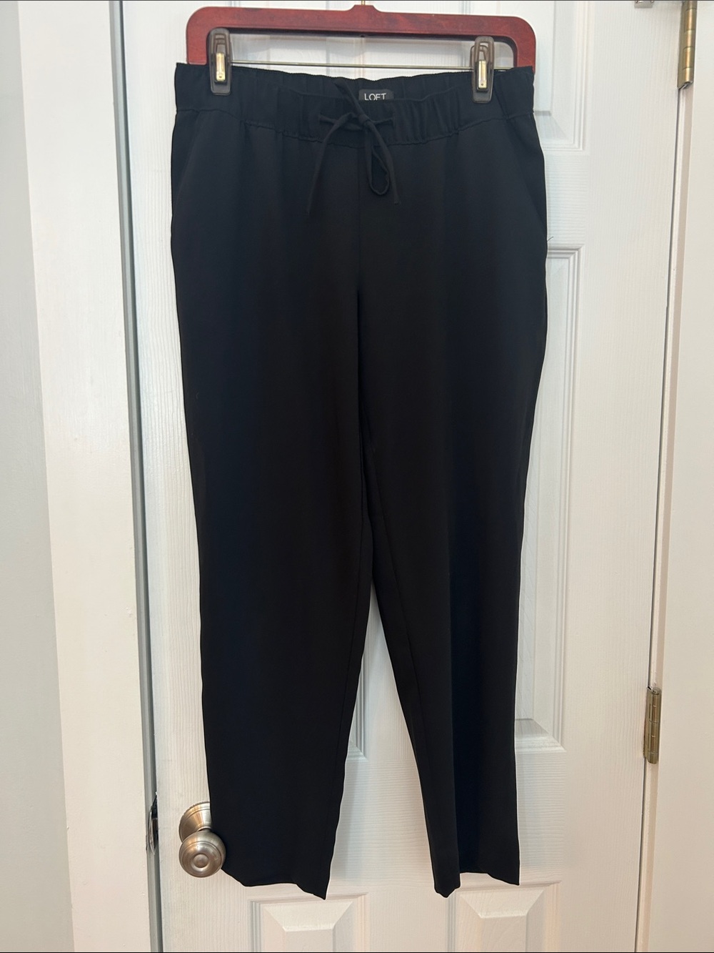LOFT Black Drawstring Ponte Dress Pants